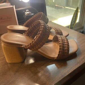 Target Tan Braided Block Heel Sandals